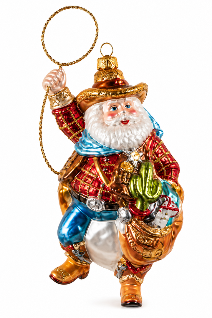 Cowboy Santa Ornament