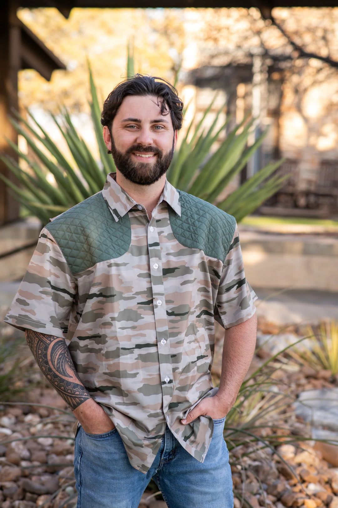 Blue Quail Men's Ranch Classic Camo Short Sleeve Shirt