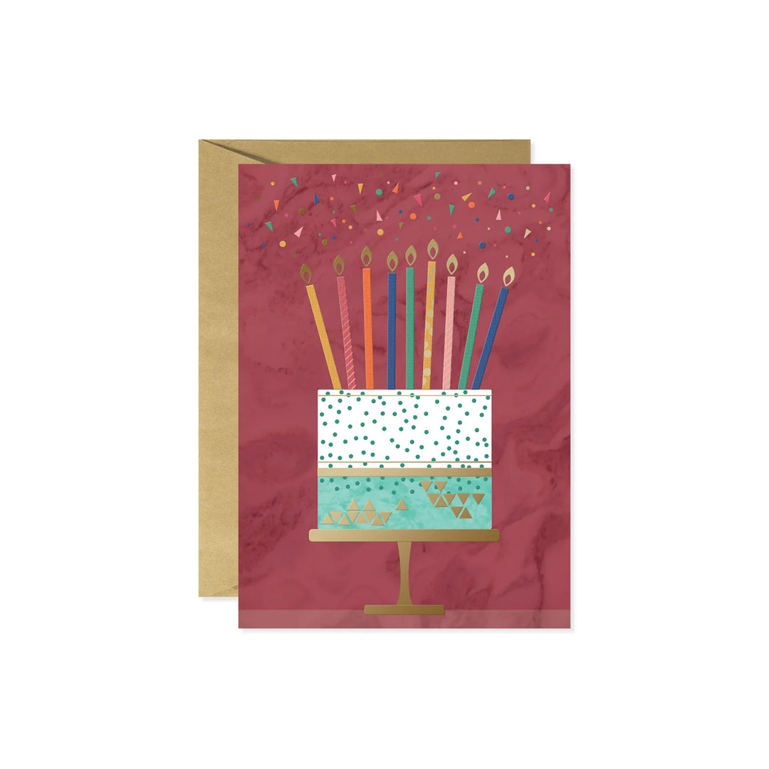 Delightful Cake and Candles Greeting Card