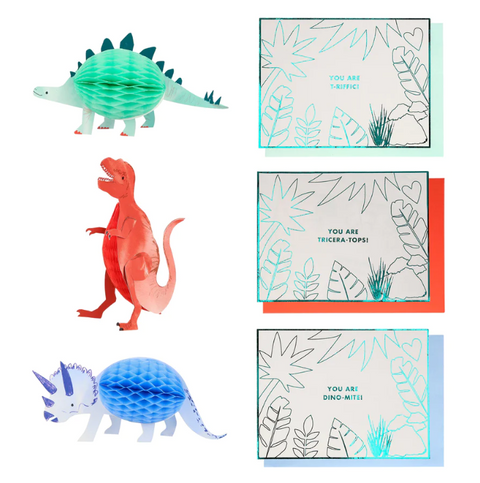 Meri Meri - Dinosaur Valentine's Card Set