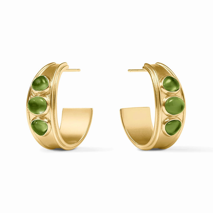 Julie Vos Iridescent Palmetto Green Dolce Stone Hoop Earring