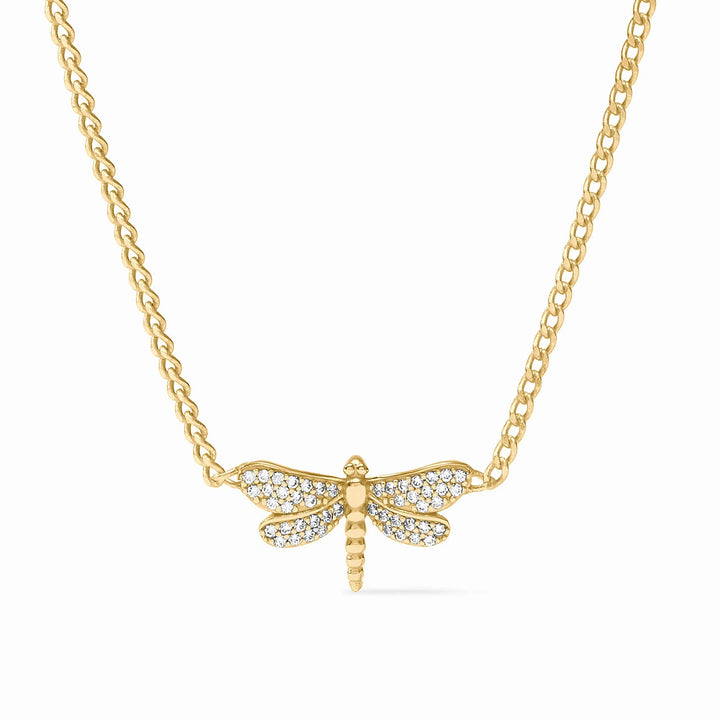 Julie Vos Dragonfly Pavé Delicate Necklace