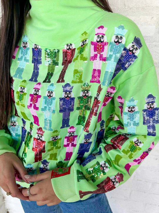 Queen of Sparkles Mint Multi Nutcracker Sweatshirt