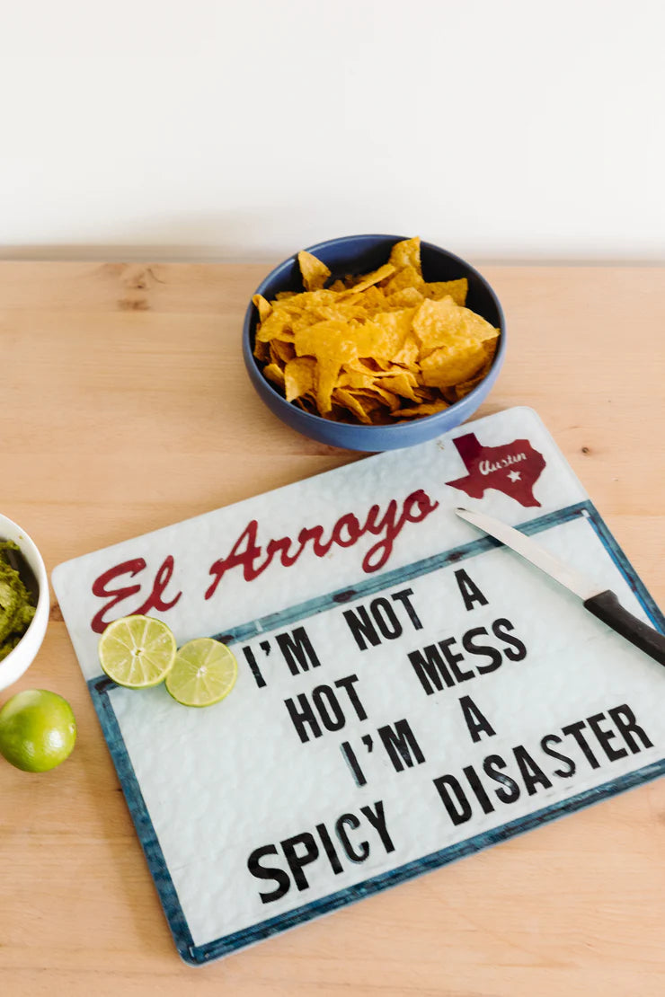 El Arroyo - Large Tempered Glass Cutting Board - Spicy Disaster