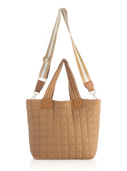 Ezra Quilted Tote - Tan