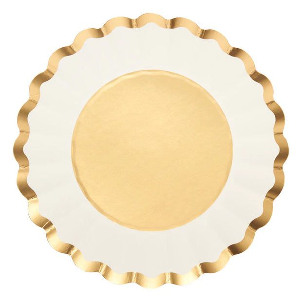 Gold and White Salad Plate