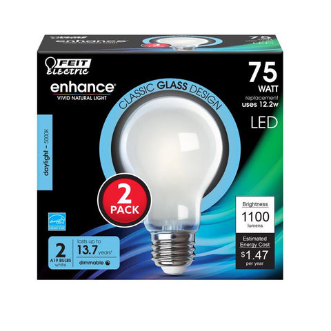 Feit Enhance A19 E26 Filament LED Bulb - Daylight