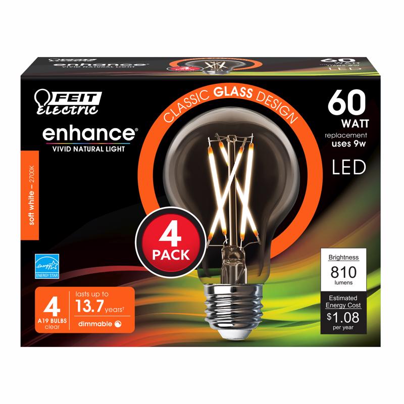 Feit Enhance A19 E26 Filament LED Bulb - Soft White