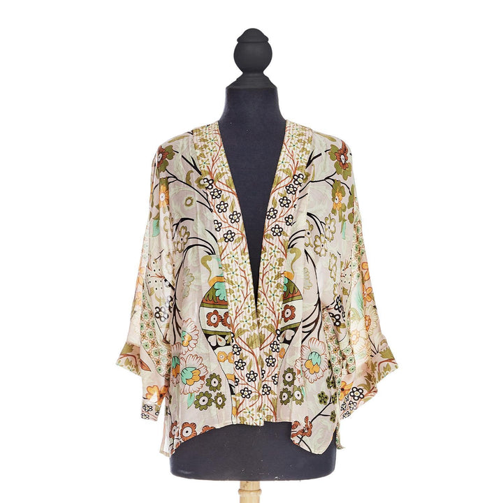Floral Arch Print Short Kimono