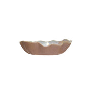 Fluted Dish with Gold Electroplated Dots & Edge - Small
