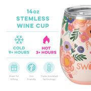 Swig Life - Insulated Stemless Wine Glass - Full Bloom