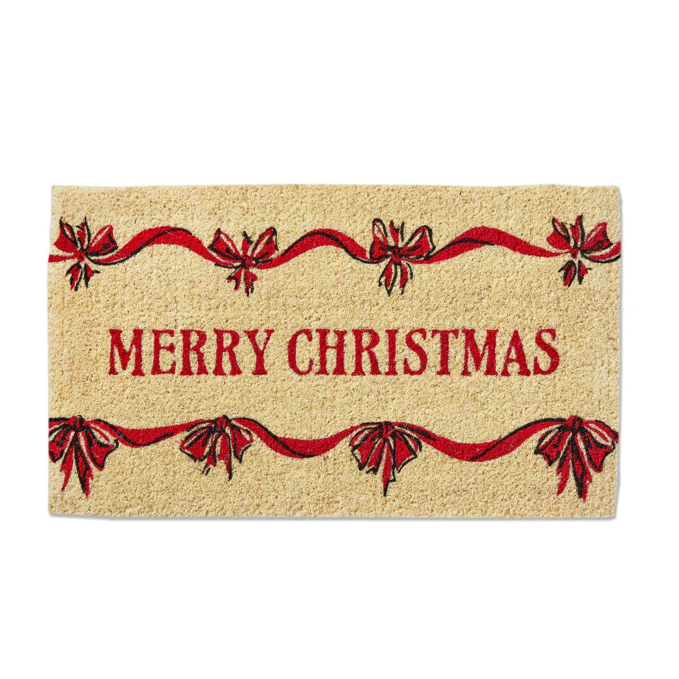 Merry Christmas Bows Doormat