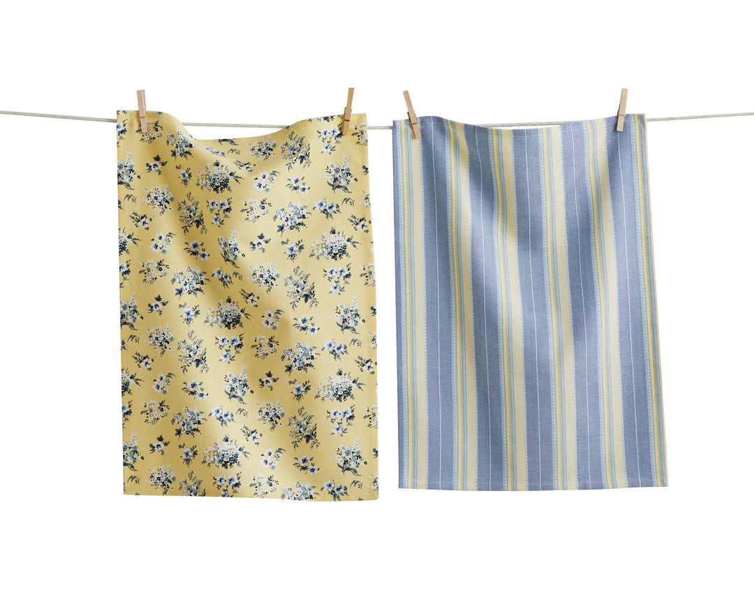 Yellow Floral Bouquet Dishtowel Set