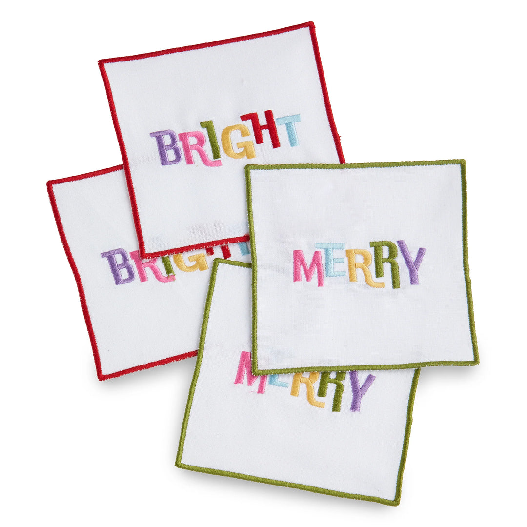 Merry & Bright Cotton Coaster Set