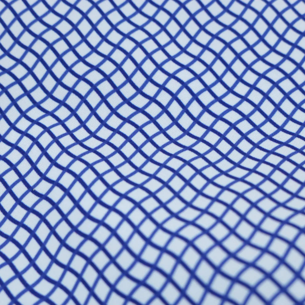 Blue Quail Men's Wave Check Guayabera Navy