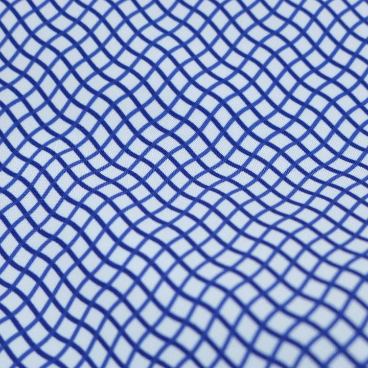 Blue Quail Men's Wave Check Guayabera Navy