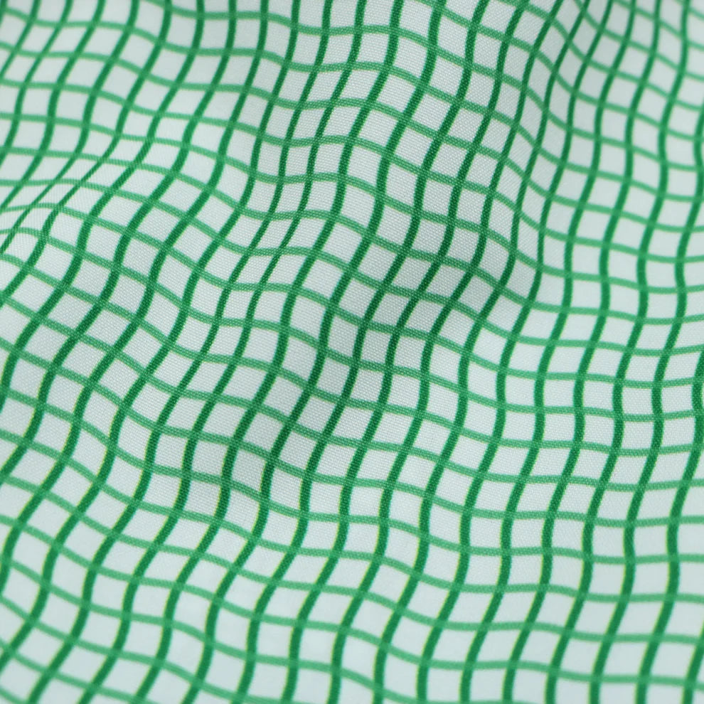 Blue Quail Men's Wave Check Guayabera Green