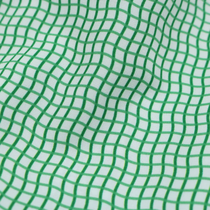 Blue Quail Men's Wave Check Guayabera Green