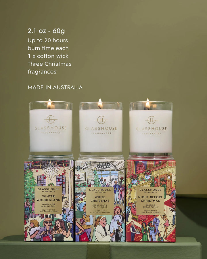 Glasshouse Fragrances Christmas Trio Candle Set