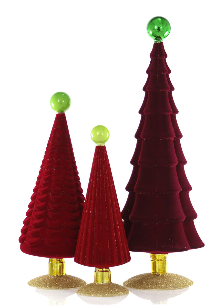Cody Foster Red Crushed Velvet Traditional Tree
