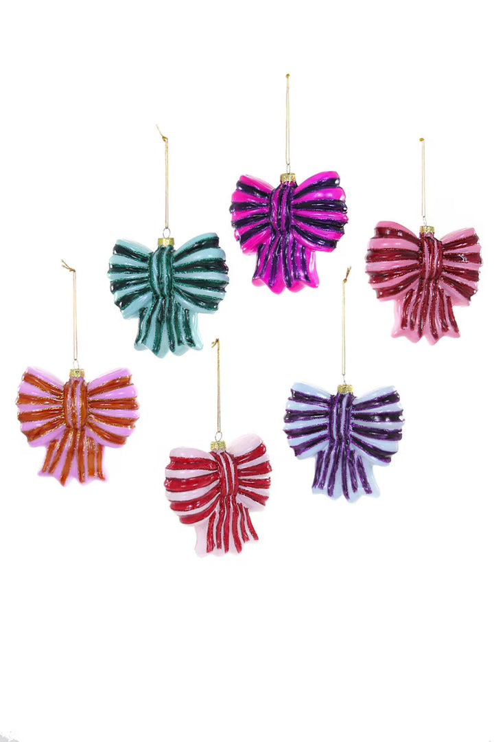 Cody Foster Striped Bow Ornament