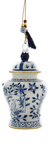 Cody Foster Blue Chinoiserie Ginger Jar Ornament