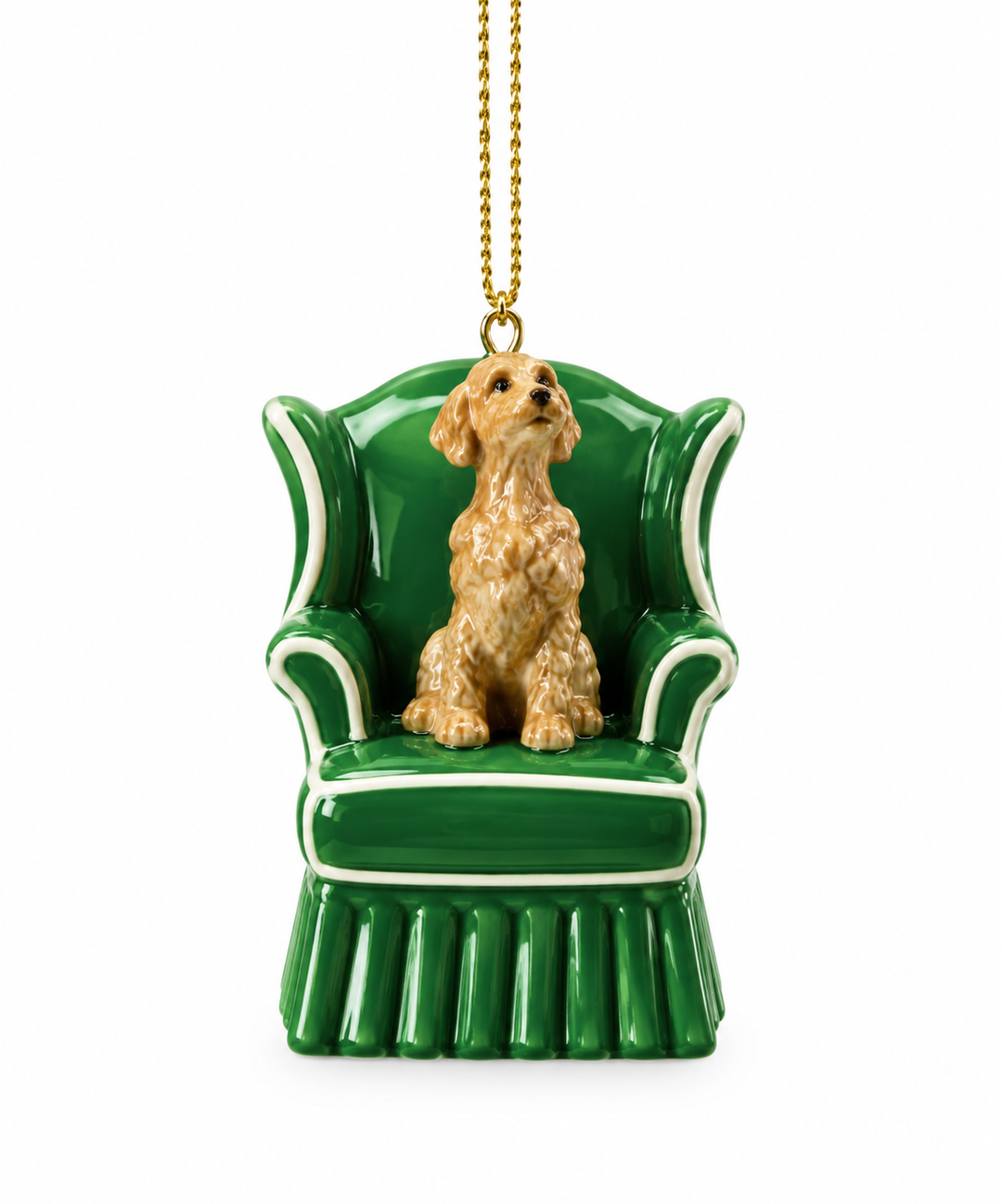 Resin Vintage Reproduction Dog in Chair Ornament