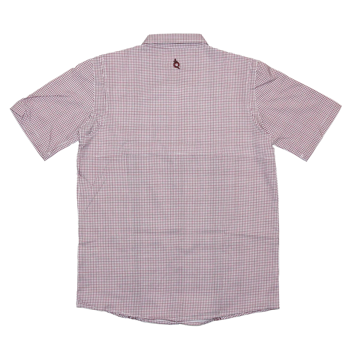 Blue Quail Men's Wave Check Guayabera Maroon