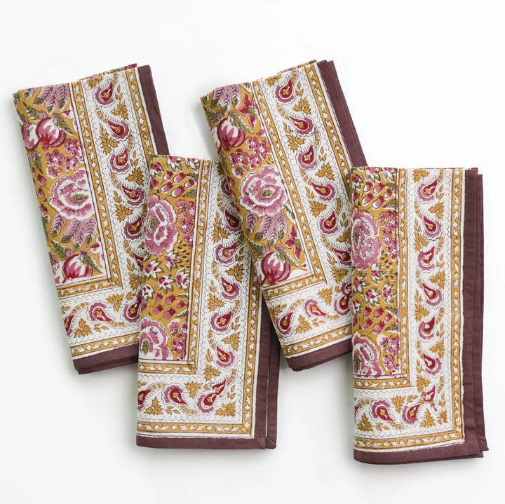 Pomegranate Garden Plum & Ochre Dinner Napkin