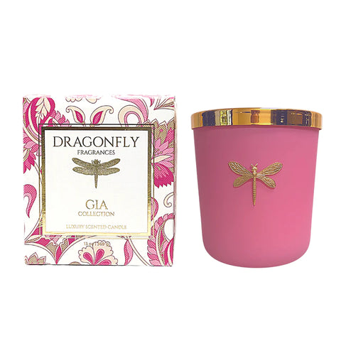 Drangonfly Fragrances - Gia Pink Matte Candle - Rose Prosecco