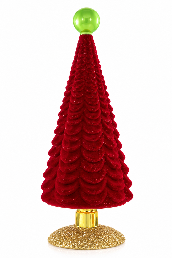Cody Foster Red Crushed Velvet Traditional Tree