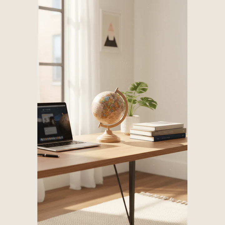 Hazel Mazel Enameled Plastic Globe on Metal Stand