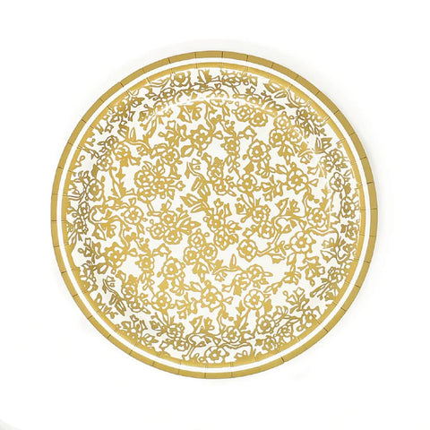 Gold Chinoserie Heavy Duty Paper Plates - 10 inch
