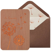 Gold Dandelions on Wood Sympathy Card