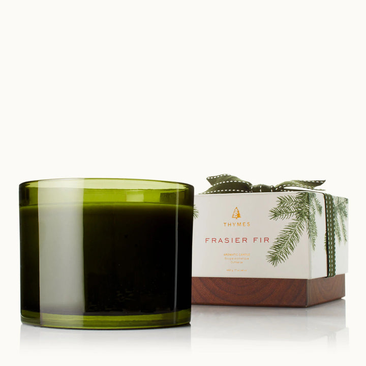 Thymes Limited Green Glass Candle Frasier Fir