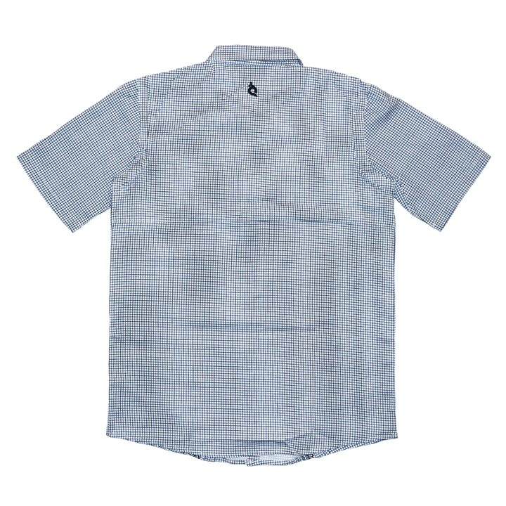 Blue Quail Men's Wave Check Guayabera Navy