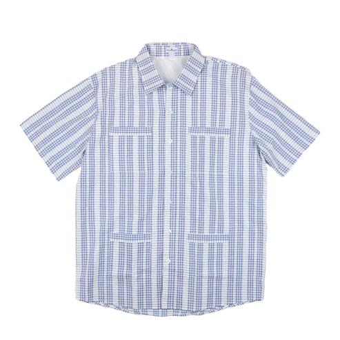 Blue Quail Men’s Guayabera Deepwater Poplin Short Sleeve Shirt