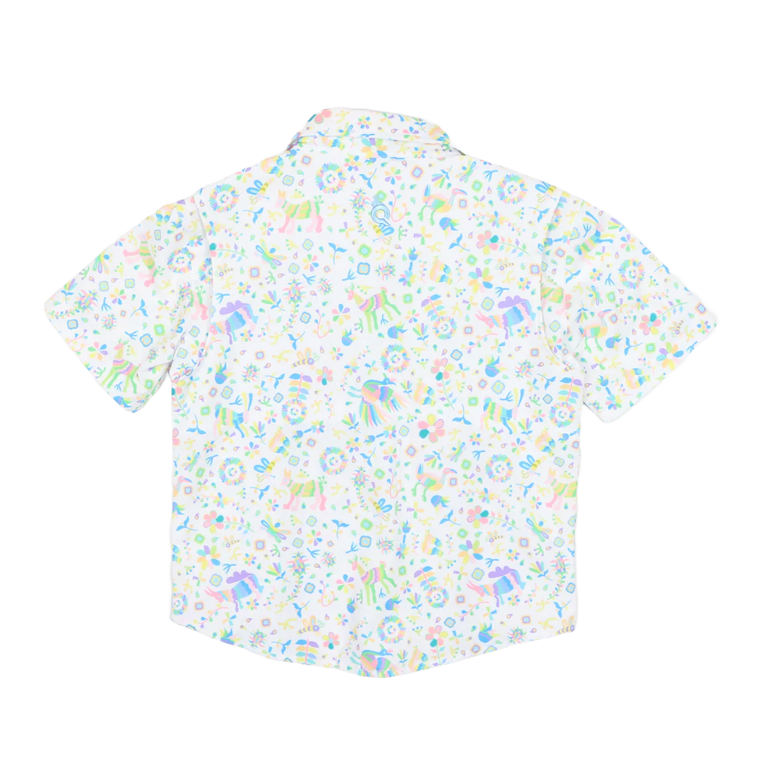 Blue Quail Men’s Guayabera Spring Otomi Short Sleeve Shirt