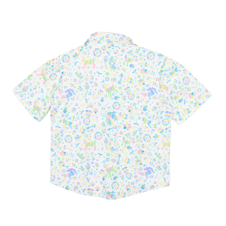 Blue Quail Men’s Guayabera Spring Otomi Short Sleeve Shirt