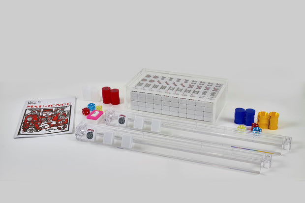 Clear Lucite Mahjong Game Set