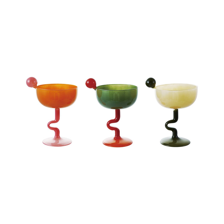 Hazel Mazel Squiggle Stem Coupe Glass