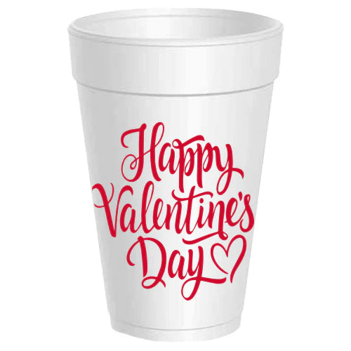 Happy Valentines Day Script Styrofoam Cups