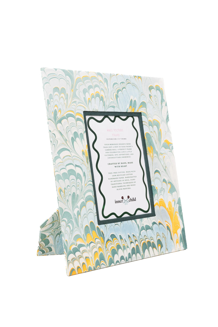 Inner Child Blue Hand-Marbled Photo Frame