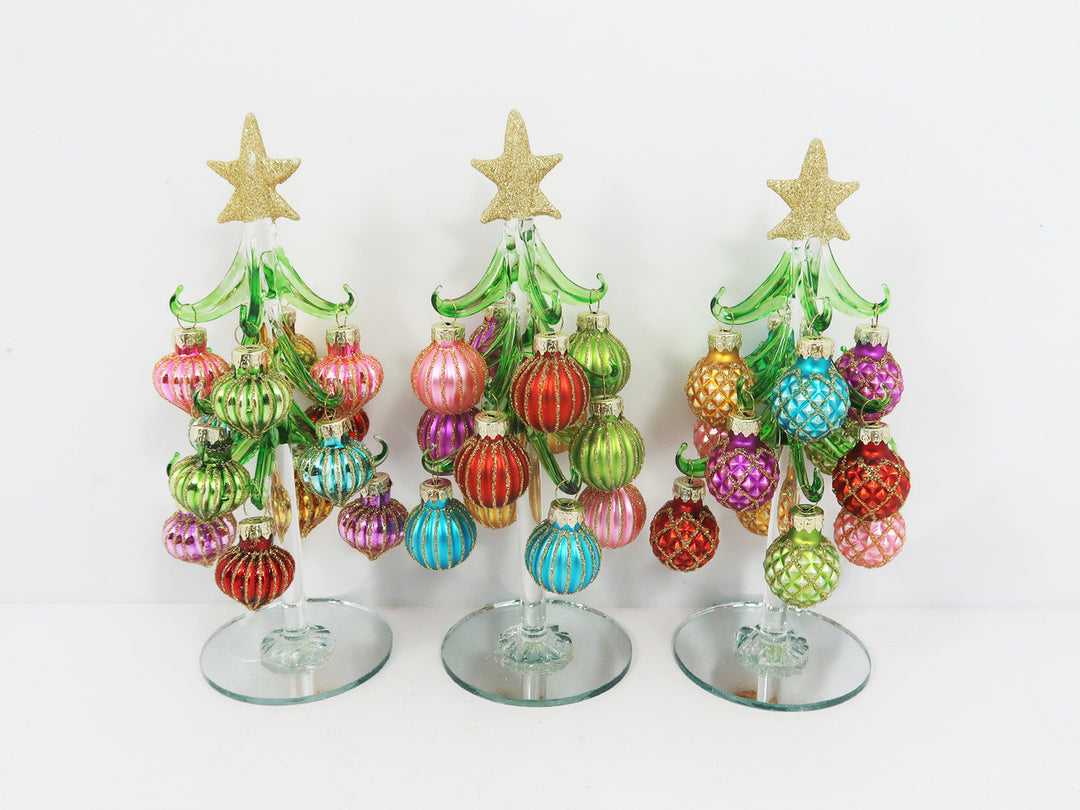 Handmade Glass Tree with Ornaments