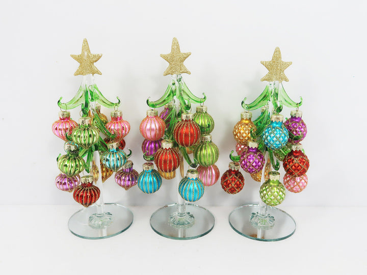 Handmade Glass Tree with Ornaments