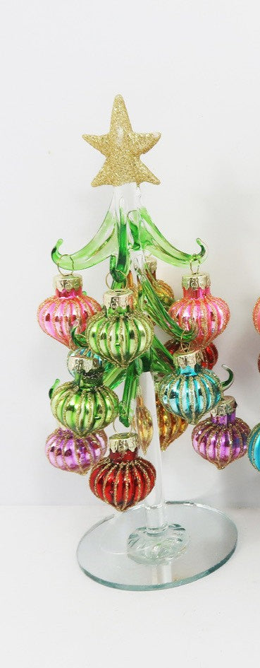 Handmade Glass Tree with Ornaments