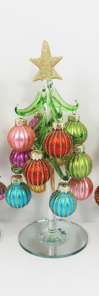 Handmade Glass Tree with Ornaments