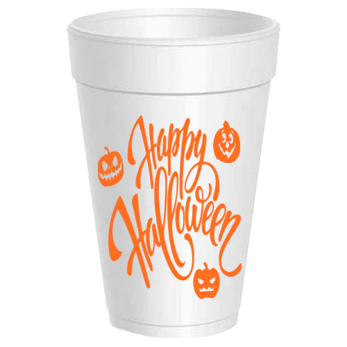 Happy Halloween Pumpkins Styrofoam Cups