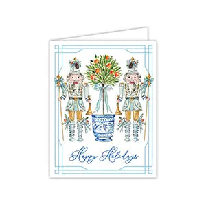 Happy Holidays Blue Nutcracker Greeting Card