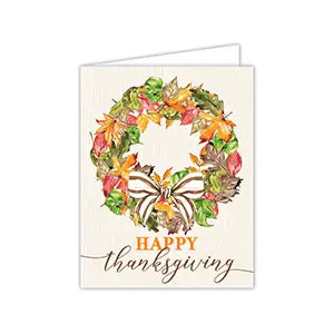 Happy Thanksgiving Autumn Wreath Greeting Card